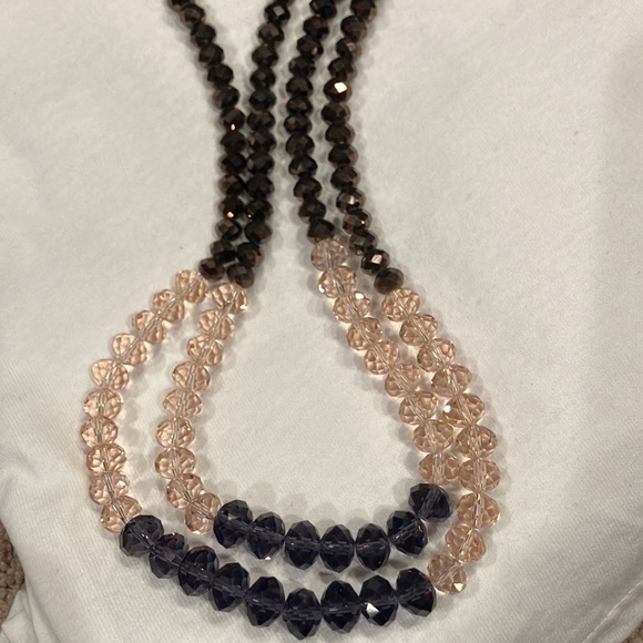 NWT Versona Beaded Necklace Pink Purple Sparkle Multi-strand Classic Princess - Picture 8 of 13